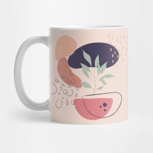 Abstract shapes and leaves digital design Mug